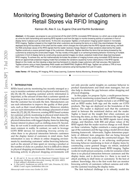 Monitoring Browsing Behavior of Customers in Retail Stores via 